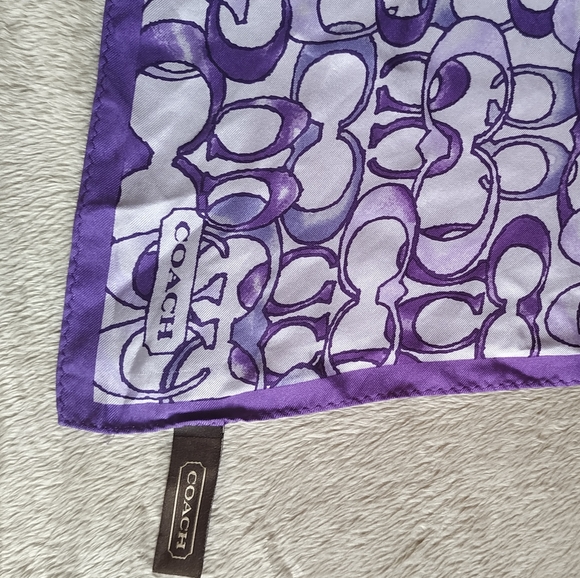 Vintage Coach Signature Handkerchief Scarf - Picture 2 of 5
